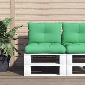 vidaXL Almofadões para móveis de paletes 2 pcs tecido verde