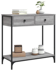 Mesa consola 75x34,5x75 cm derivados de madeira cinzento sonoma