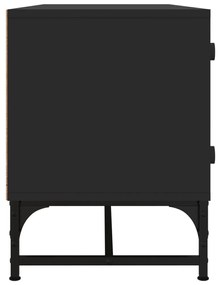 Móvel de TV c/ portas de vidro 102x37x50 cm preto