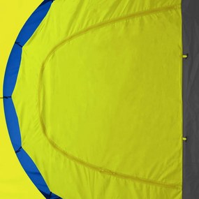 Tenda de campismo 9 pessoas tecido azul e amarelo