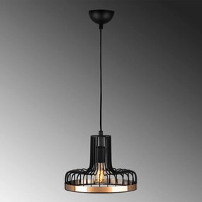 Candeeiro de Teto Fellini – Preto/Cobre – 20 cm x 116 cm
