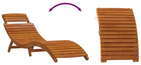 Espreguiçadeiras vidaXL com almofadas 2 pcs Vermelho Madeira de Acácia