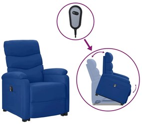 vidaXL Poltrona elevatória tecido azul