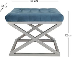 Pouffe Capraz – Silver Blue – 50x42x40 cm