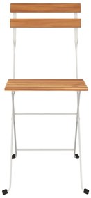 Cadeiras de bistrô dobráveis 2 pcs acácia maciça e aço