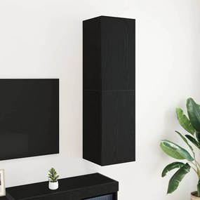 vidaXL Estante de TV em Carvalho Preto, Medidas 30,5 x 30 x 110 cm, Feita de Madeira Derivada