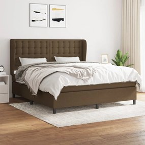 vidaXL Cama com molas/colchão 180x200 cm tecido castanho-escuro