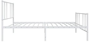 Estrutura de cama com cabeceira e pés 100x200 cm metal branco