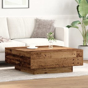 Mesa de Café VidaXL Madeira Velha 80x80x31 cm em Madeira de Engenharia