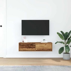 armário de TV vidaXL Madeira Velha 100x31x25,5 cm Madeira de Engenhari
