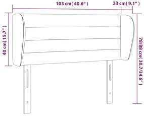 Cabeceira de cama c/ abas tecido 103x23x78/88 cm azul
