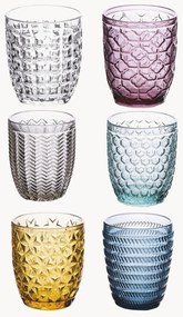 Tumblers Geometry with Textured Pattern, Set of 6