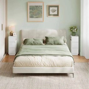 Conjunto de 2 mesas de cabeceira estreitas com gavetas 30 x 25 x 65 cm brancas