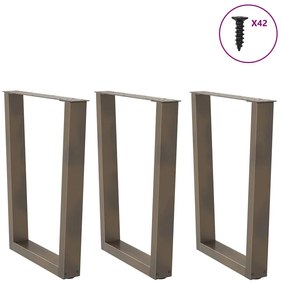 Mesa de jantar pernas 3 pcs forma V 70x(72-73,3) cm aço natural