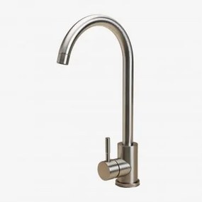 Torneira De Cozinha Com Bica Alta Em Aço Inoxidável Rintran Cinzento Escovado - Sklum