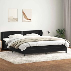 vidaXL Cama com molas/colchões 180x220 cm veludo preto