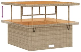 Conjunto de Sofá Jardim vidaXL 9 Peças com Almofadas Bege Polirattan A