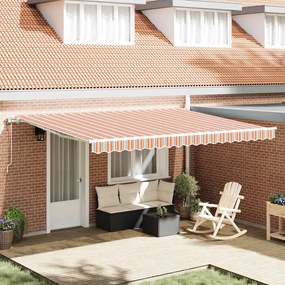 vidaXL Toldo Retrátil Automático Listrado Multicolorido 450 x 300 cm