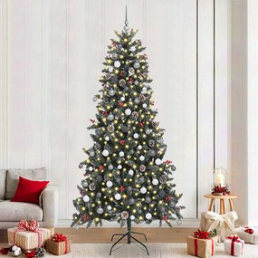 vidaXL ÁrvoredeNatalArtificial com luzes de tira LED Verde 240cm PVC