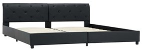 Estrutura de cama 180x200 cm couro artificial preto