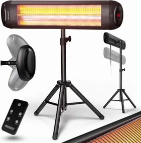 Aquecedor de exterior, 2500 W, infravermelho, de pé preto