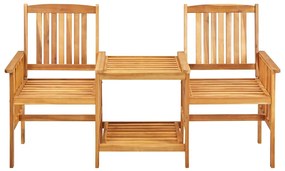 Cadeiras de jardim c/ mesa de centro e almofadões acácia maciça