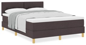 Cama Box Spring com Colchão Castanho 140x200 cm Tecido