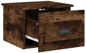 Mesa de cabeceira de parede 41,5x36x28 cm carvalho fumado