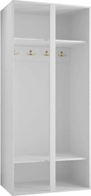 Roupeiro Hartford 395, Branco, 186x74x44cm, 50 kg, Portas para roupeiro: Com dobradiças, Número de prateleiras: 2, Número de prateleiras: 2