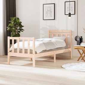 Estrutura de cama pequena solteiro 75x190 cm madeira maciça