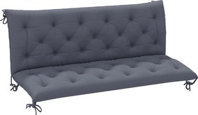 Outsunny Almofada Banco Encosto 150x98x8cm 3 Lugares Conforto Exterior 6 Cordões Fixação Jardim Terraço Cinza | Aosom Portugal