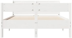 Cama sem colchão 160x200 cm madeira de pinho maciça branco