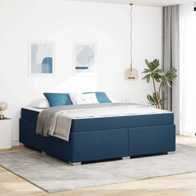 vidaXL Estrutura da Cama com colchão Azul 180 x 200 cm tecido
