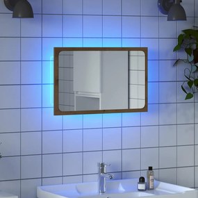 Espelho casa de banho c/ luz LED 60x8,5x38cm carvalho artisiano