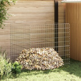 Compostor de Jardim vidaXL 100x100x100 cm em Aço Galvanizado Quadrado