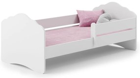 Cama infantil Wave branca 140x70 com grade - colchão e estrado incluído