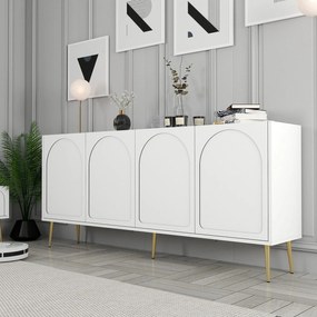 Console Lyon – Branco/Dourado – 180 cm x 80 cm x 35 cm