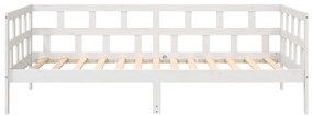 Sofá-cama 80x200 cm madeira de pinho maciça branco