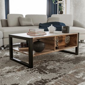 Mesa de Centro Haldizen – Pinho Atlântico Preto – 105x40x55 cm