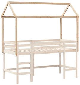Telhado de cama infantil 217x85,5x154 cm madeira pinho maciça