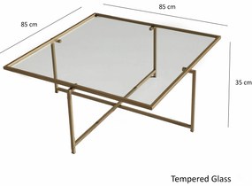 Mesa de Centro Sun S408 – Dourada – 85x35x85 cm