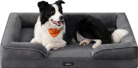 Cama ortopédica para cães com almofada, 104 x 69 x 17 cm cinzento ardósia