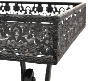Mesa de chá dobrável estilo vintage metal 58x35x72 cm preto