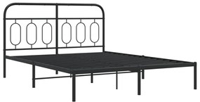 Estrutura de cama com cabeceira 140x190 cm metal preto