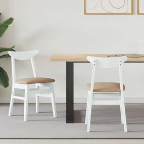 vidaXL Cadeiras de Jantar 2 pcs Branco 42 x 47,5 x 81 cm