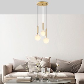 Candeeiro Suspenso King – Dourado Brilhante – 34 x 34 x 134 cm
