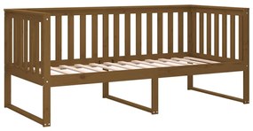 Sofá-cama 100x200 cm madeira pinho maciça castanho mel