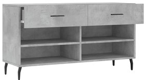 Banco sapateira 102x35x55 cm derivados madeira cinzento cimento