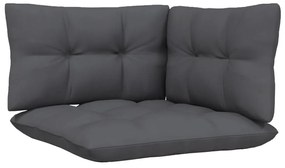 9 pcs conj. lounge de jardim com almofadões antracite pinho