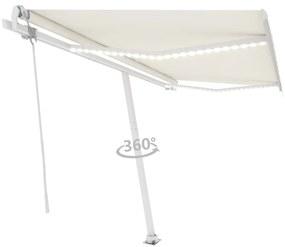 Toldo automático com LED e sensor de vento 450x350 cm cor creme